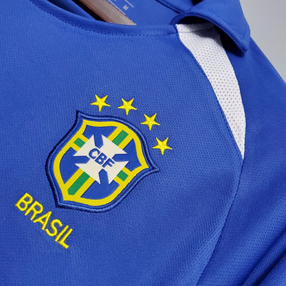 Camiseta Brasil Visitante 2002 Hombre (Retro) - Versión Hincha