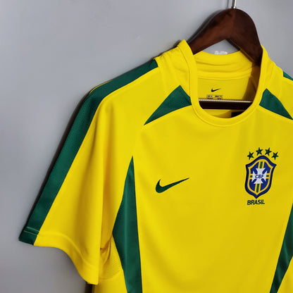 Camiseta Brasil Local 2002 Hombre (Retro) - Versión Hincha