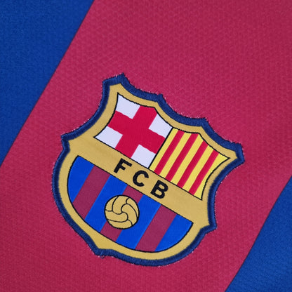 Camiseta Barcelona I 10/11 Hombre (Retro) Manga Larga - Versión Hincha